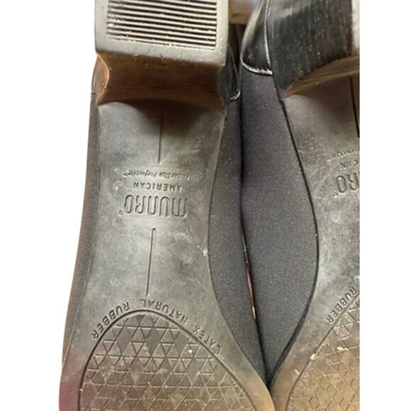 "MUNRO" Black Pumps 2" Chunky Heel Slip On SZ 9.5 Office Librarian Minimalist - Picture 12 of 13